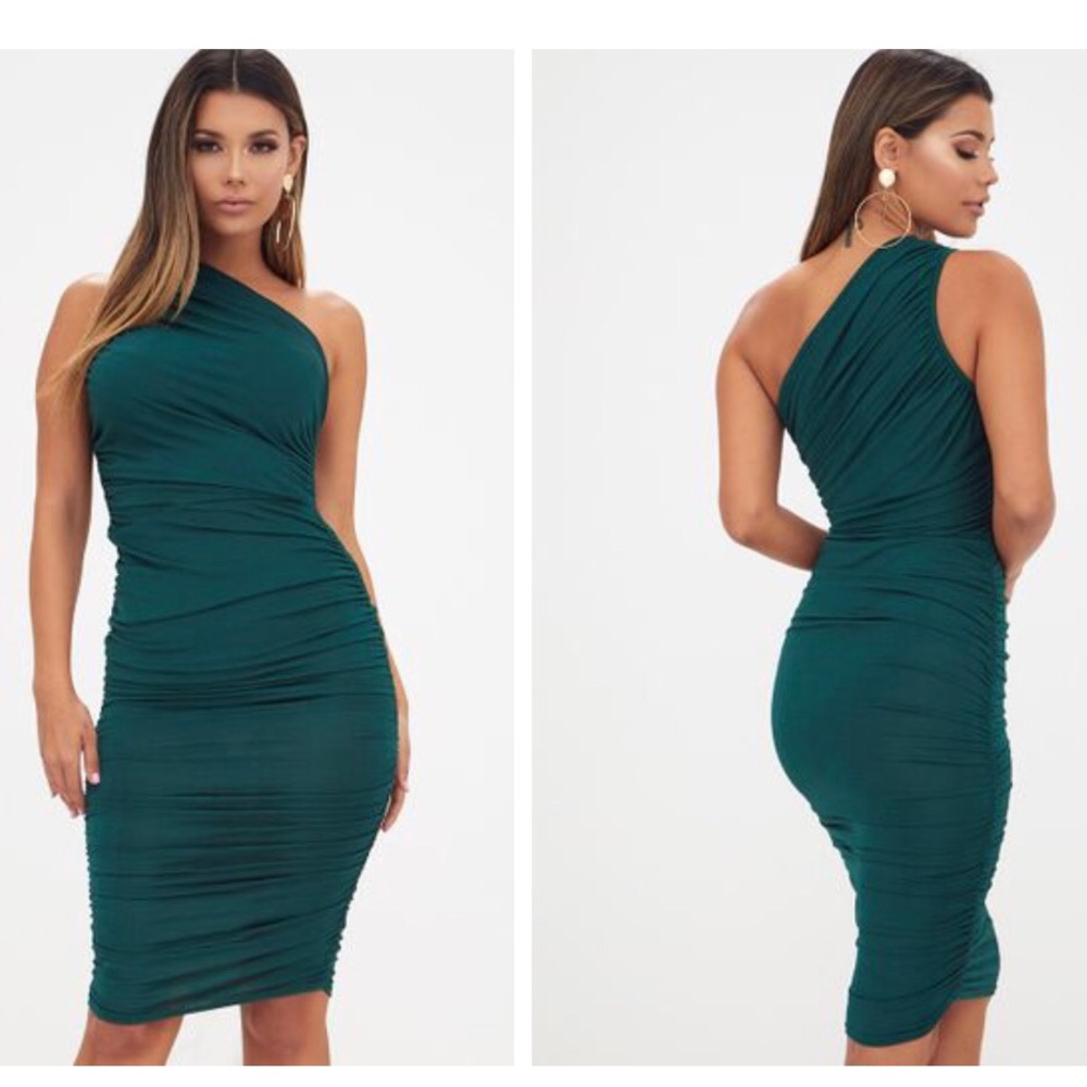 Pretty Little Thing Ruched One Shoulder Dress